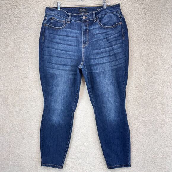 Judy Blue Relaxed Fit Jeans High Waist Skinny Blue Denim Women Plus Size 20W - Picture 1 of 11